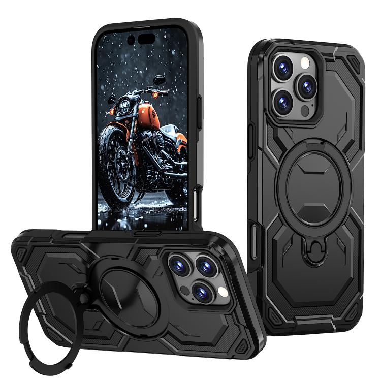 

For iPhone 16 Pro Max Cooling MagSafe Holder Phone Case(Black)