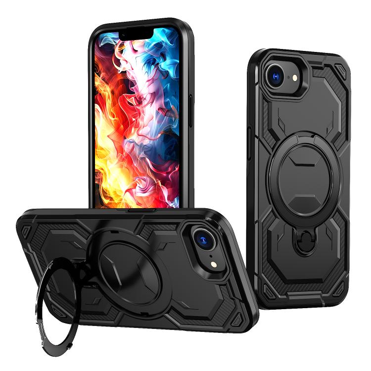 

For iPhone 16e Cooling MagSafe Holder Phone Case(Black)