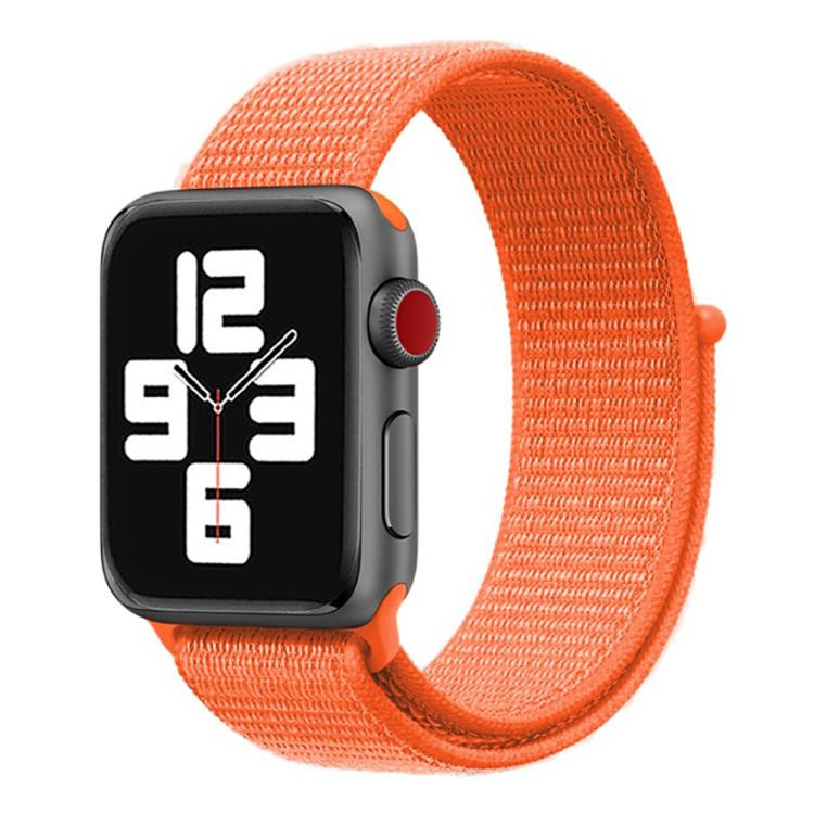 

For Apple Watch 42mm / 41mm / 40mm / 38mm xDfind Nylon Loop Hook and Loop Fastener Watch Band(Orange)