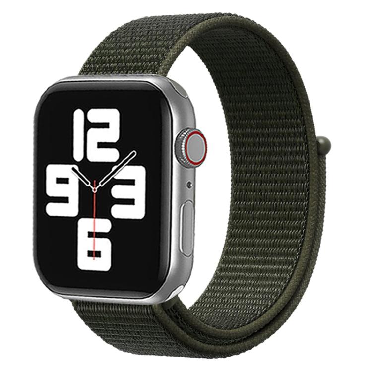 

For Apple Watch 42mm / 41mm / 40mm / 38mm xDfind Nylon Loop Hook and Loop Fastener Watch Band(Army Green)