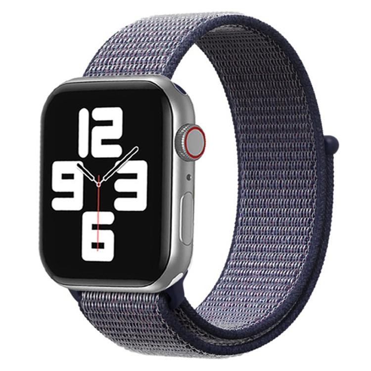 

For Apple Watch 42mm / 41mm / 40mm / 38mm xDfind Nylon Loop Hook and Loop Fastener Watch Band(Midnight Blue)