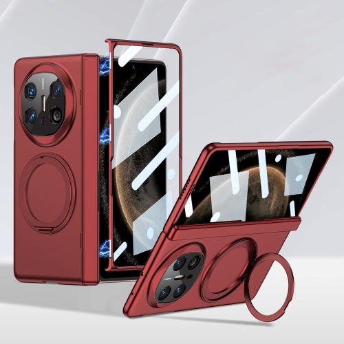 

For Huawei Mate X6 GKK Integrated Magnetic Folding Hinge Ultra-thin Phone Case with Rotating Stand(Red)
