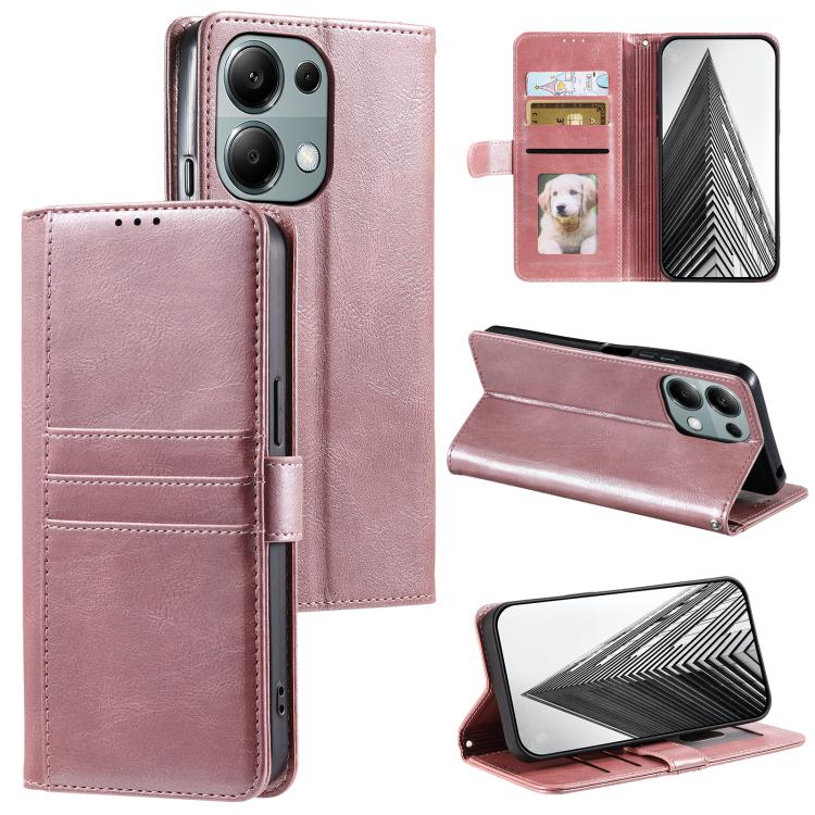 

For OPPO Reno13 Pro Simple 6-Card Wallet Leather Phone Case(Rose Gold)