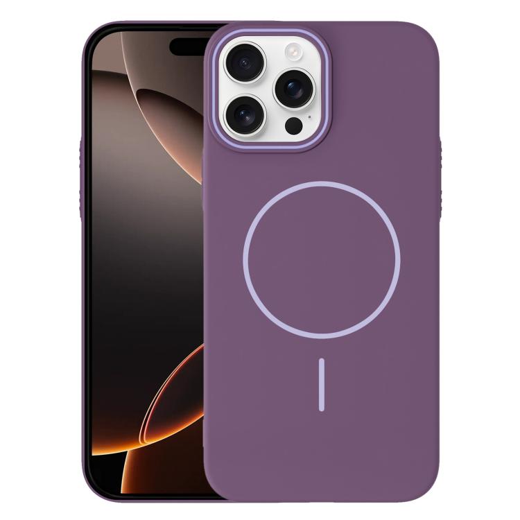 

For iPhone 16 Pro Thin Circle PC Injection MagSafe Phone Case(Sunset Purple)