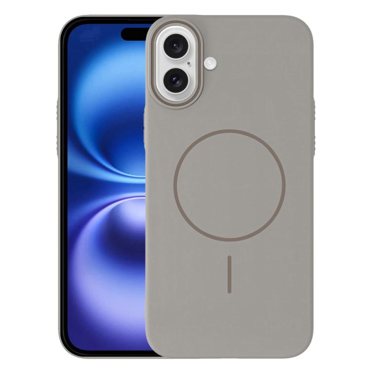 

For iPhone 16 Plus Thin Circle PC Injection MagSafe Phone Case(Titanium Gray)