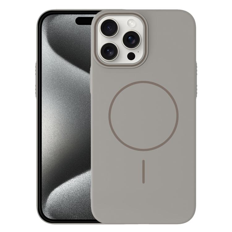 

For iPhone 15 Pro Thin Circle PC Injection MagSafe Phone Case(Titanium Gray)