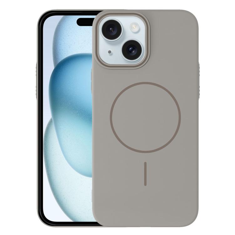 

For iPhone 15 Thin Circle PC Injection MagSafe Phone Case(Titanium Gray)