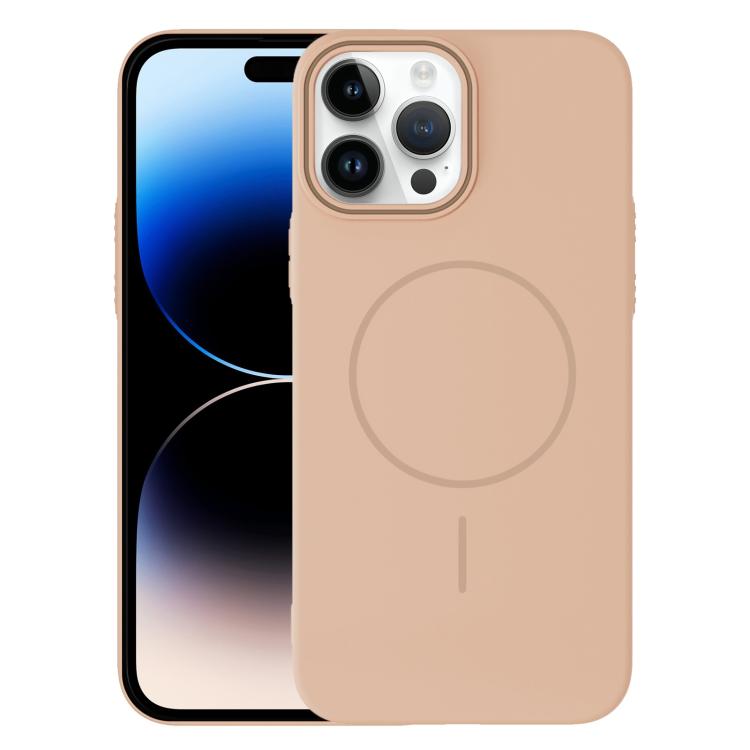 

For iPhone 14 Pro Max Thin Circle PC Injection MagSafe Phone Case(Desert Gold)