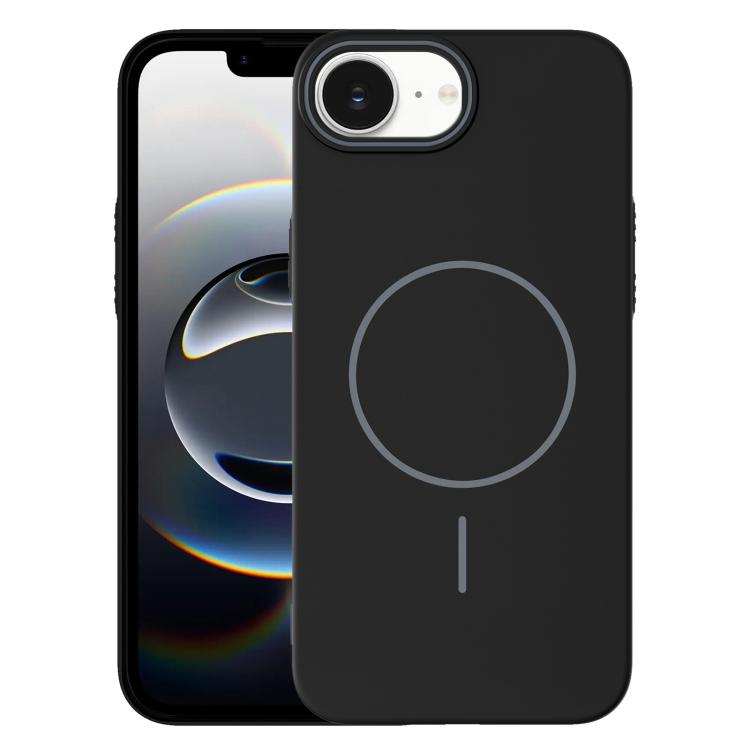 

For iPhone 16e Thin Circle MagSafe PC Phone Case(Black)