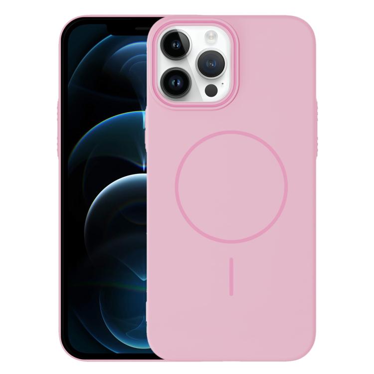 

For iPhone 12 Pro Max Thin Circle PC Injection MagSafe Phone Case(Cherry Pink)