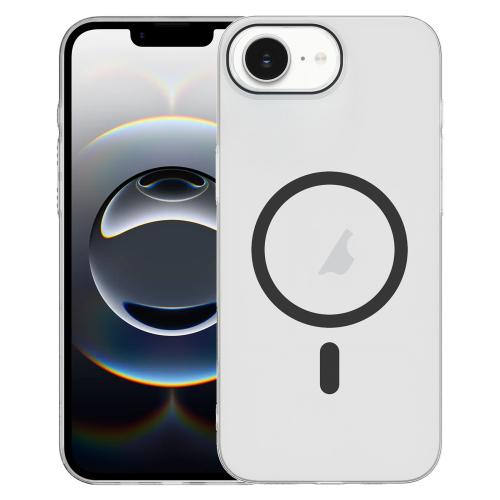 

For iPhone 16e Clear PC Injection MagSafe Phone Case(Black)