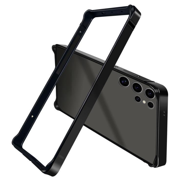 

For Samsung Galaxy S25 Ultra 5G TPU Hybrid Metal Cooling Phone Frame Case(Black)