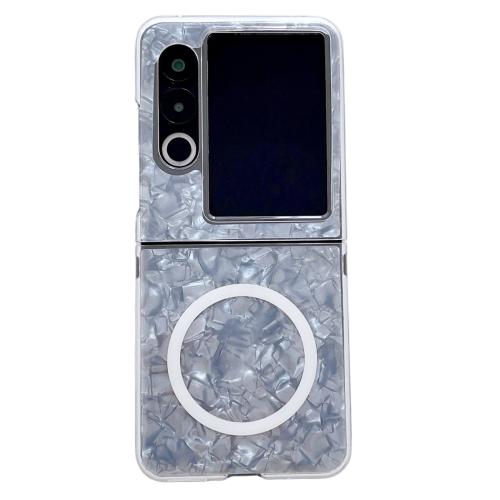 

For ZTE nubia Flip2 Pearlescent Shell Texture MagSafe Phone Case(White)