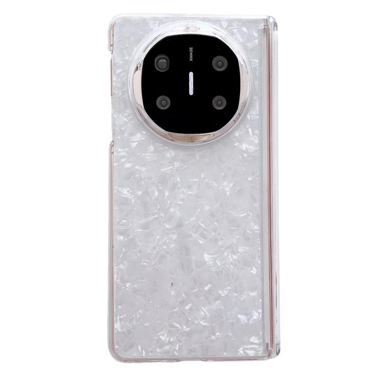 

For Huawei Mate X6 Magnetic Axis Pearlescent Shell Texture Phone Case(White)
