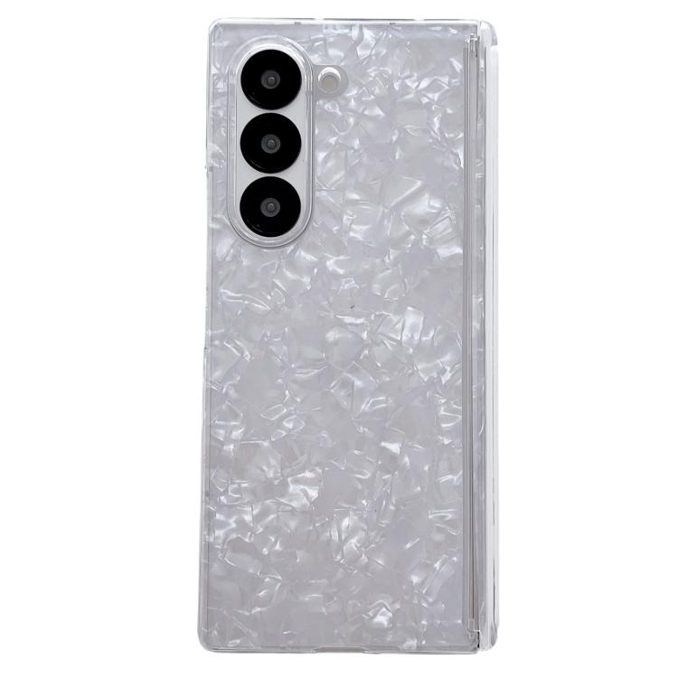 

For Samsung Galaxy Z Fold7 5G Magnetic Axis Pearlescent Shell Texture Phone Case(White)