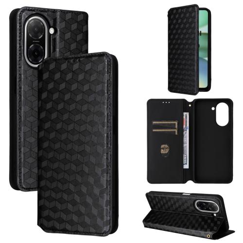 

For Redmi A5 4G 173.3mm Cubic Grid Texture Flip Leather Phone Case(Black)