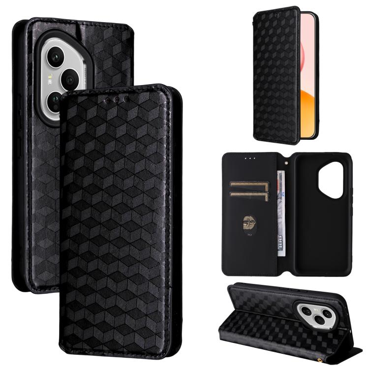 

For 400 Pro Global 160.8mm Cubic Grid Texture Flip Leather Phone Case(Black)