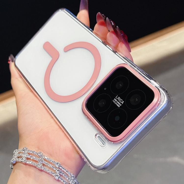 

For Xiaomi 15 High Transparency PC MagSafe Phone Case(Pink)