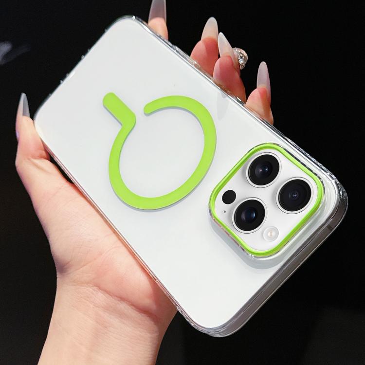 

For iPhone 14 Pro High Transparency PC MagSafe Phone Case(Grass Green)