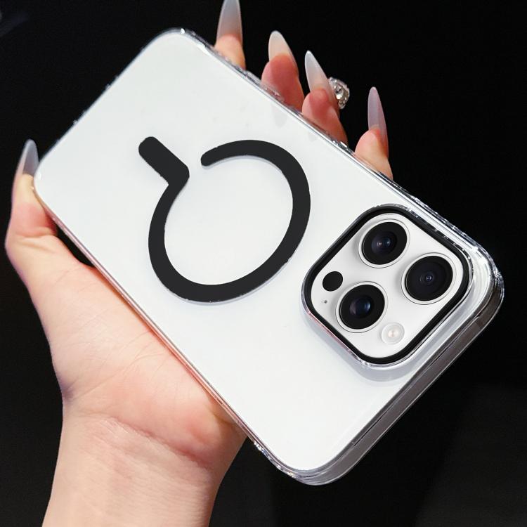 

For iPhone 14 Pro High Transparency PC MagSafe Phone Case(Black)