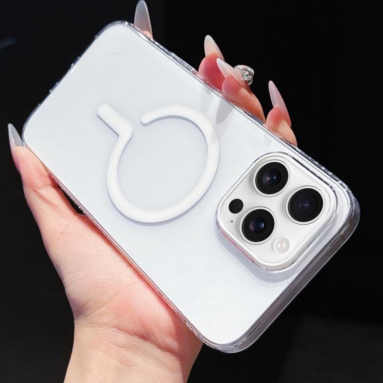 

For iPhone 14 Pro Max High Transparency PC MagSafe Phone Case(White)