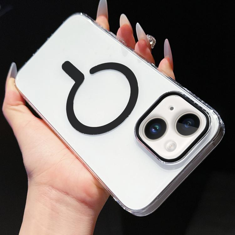 

For iPhone 15 High Transparency PC MagSafe Phone Case(Black)