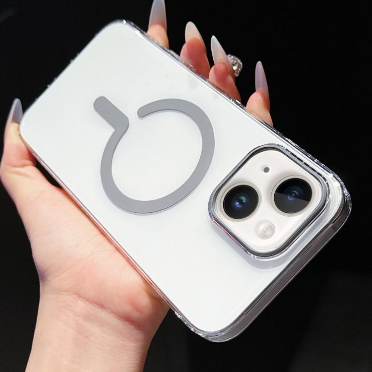 

For iPhone 15 High Transparency PC MagSafe Phone Case(Grey)