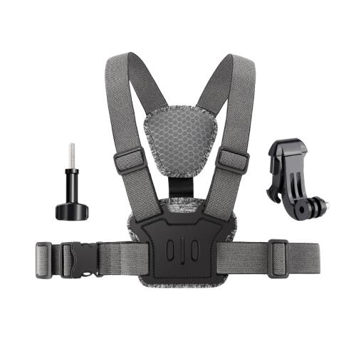 

3 in 1 Quick Release Body Mount Belt Chest Strap with Mount & Screw(Grey)