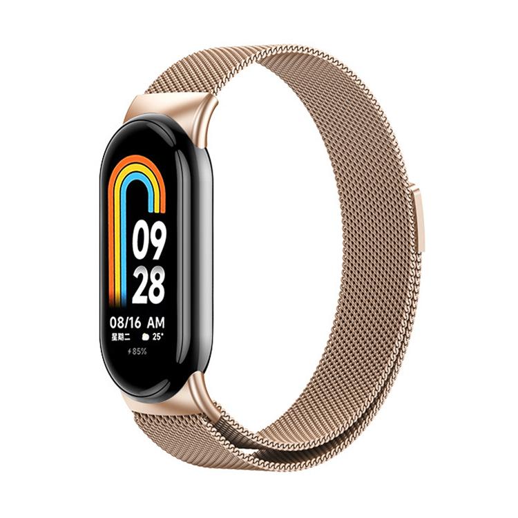 

For Xiaomi Smart Band 10/10 NFC/9/9 NFC/8/8 NFC xDfind Milan Magnetic Stainless Steel Watch Band(Rose Gold)