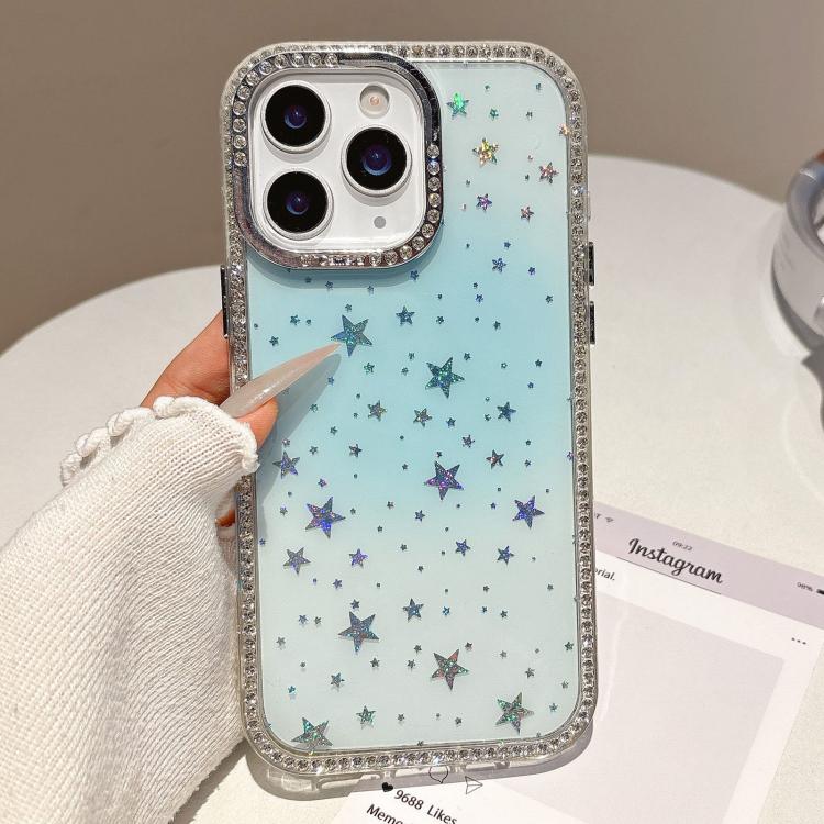 

For iPhone 11 Pro Max Holographic Starry Pattern TPU Hybrid IMD Full Coverage Phone Case(Blue)