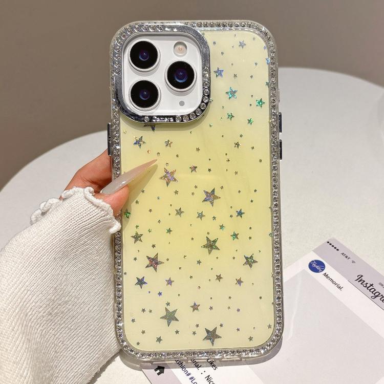 For iPhone 11 Pro Max Holographic Starry Pattern TPU Hybrid IMD Full Coverage Phone Case(Orange)