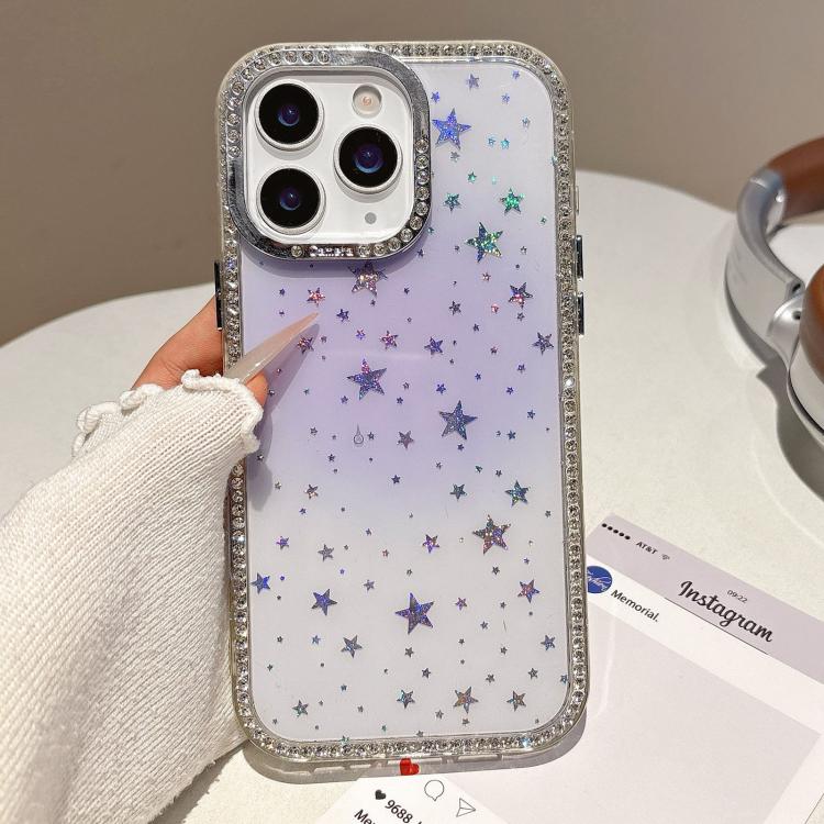 

For iPhone 11 Pro Max Holographic Starry Pattern TPU Hybrid IMD Full Coverage Phone Case(Purple)