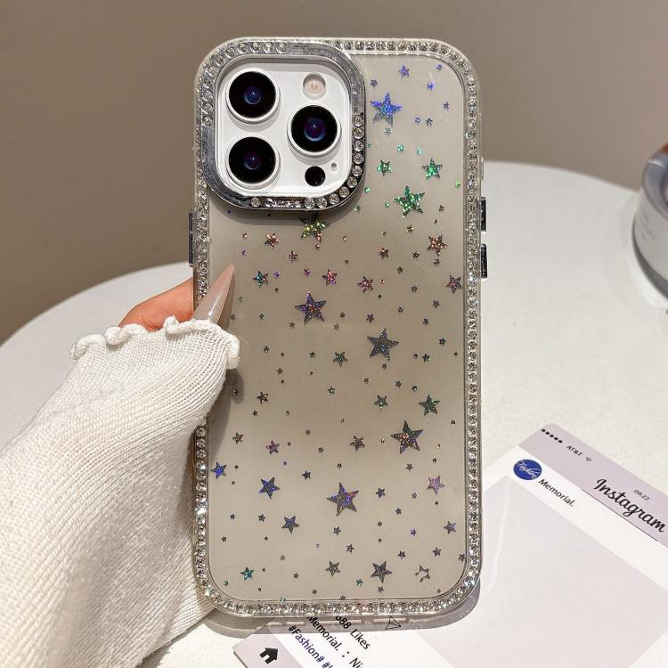 

For iPhone 12 Pro Holographic Starry Pattern TPU Hybrid IMD Full Coverage Phone Case(Brown)