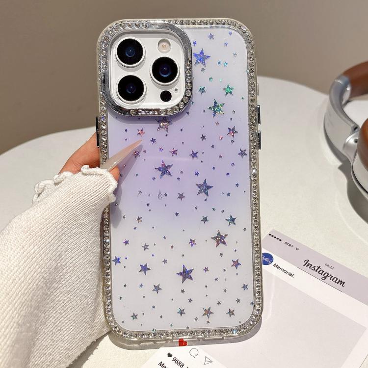 

For iPhone 12 Pro Holographic Starry Pattern TPU Hybrid IMD Full Coverage Phone Case(Purple)