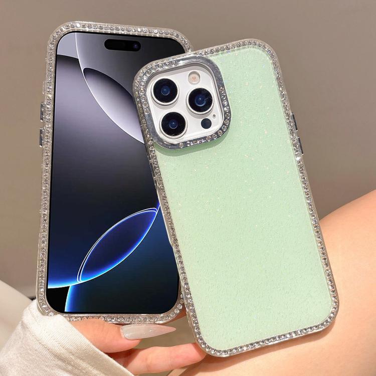 

For iPhone 16 Pro Max Colorful Glitter TPU Hybrid IMD Full Coverage Phone Case(Green)