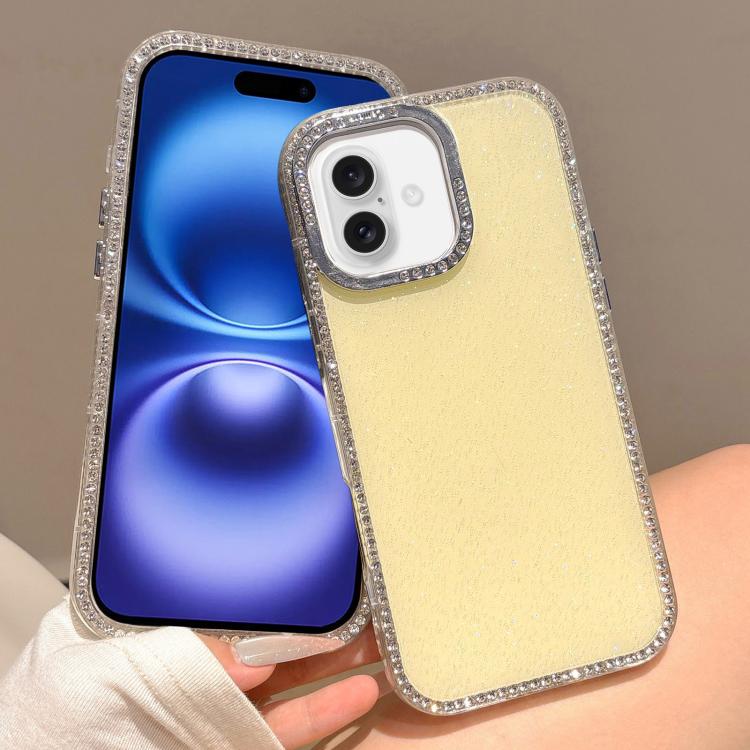 

For iPhone 16 Colorful Glitter TPU Hybrid IMD Full Coverage Phone Case(Gold)