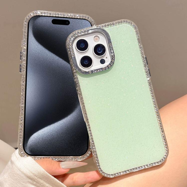 

For iPhone 15 Pro Max Colorful Glitter TPU Hybrid IMD Full Coverage Phone Case(Green)
