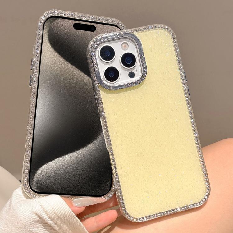 

For iPhone 15 Pro Colorful Glitter TPU Hybrid IMD Full Coverage Phone Case(Gold)