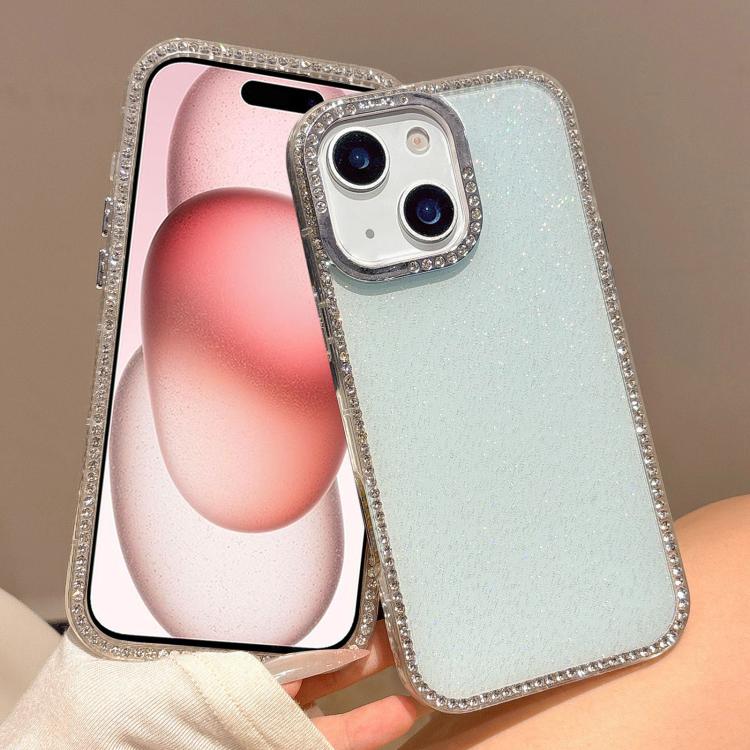 

For iPhone 15 Colorful Glitter TPU Hybrid IMD Full Coverage Phone Case(Blue)