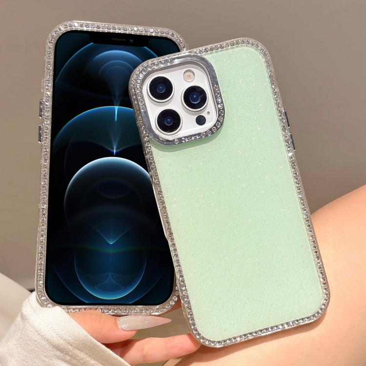 

For iPhone 12 Pro Max Colorful Glitter TPU Hybrid IMD Full Coverage Phone Case(Green)