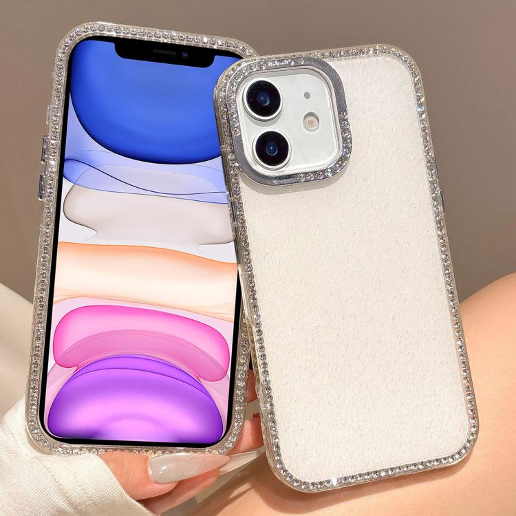 

For iPhone 11 Colorful Glitter TPU Hybrid IMD Full Coverage Phone Case(White)