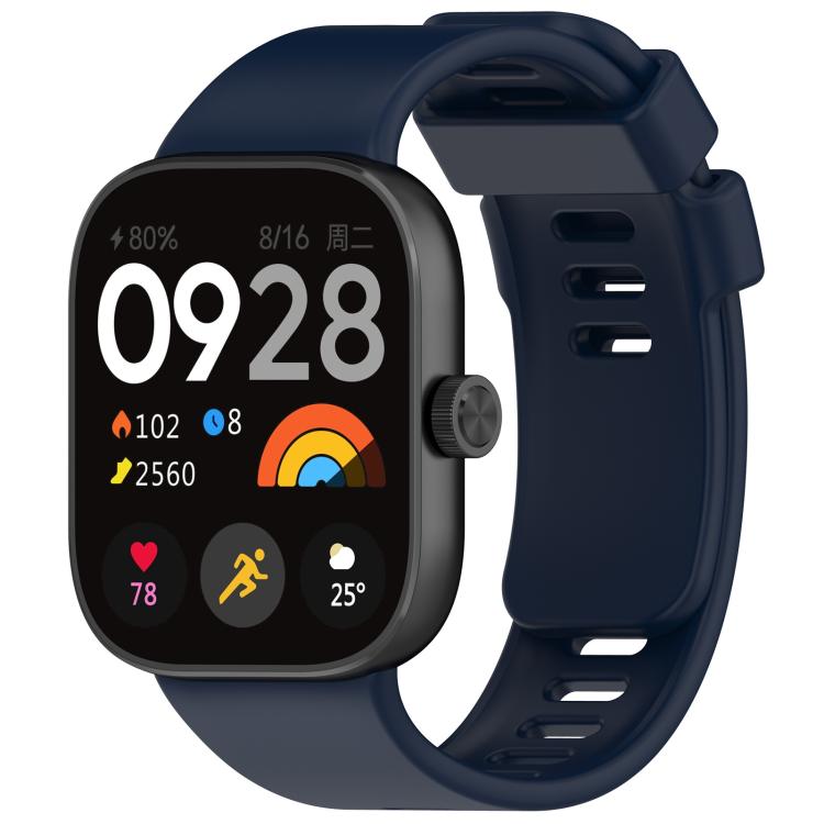 

For Redmi Watch 6 / 5 / 4 xDfind Solid Color Silicone Sports Watch Band(Dark Blue)