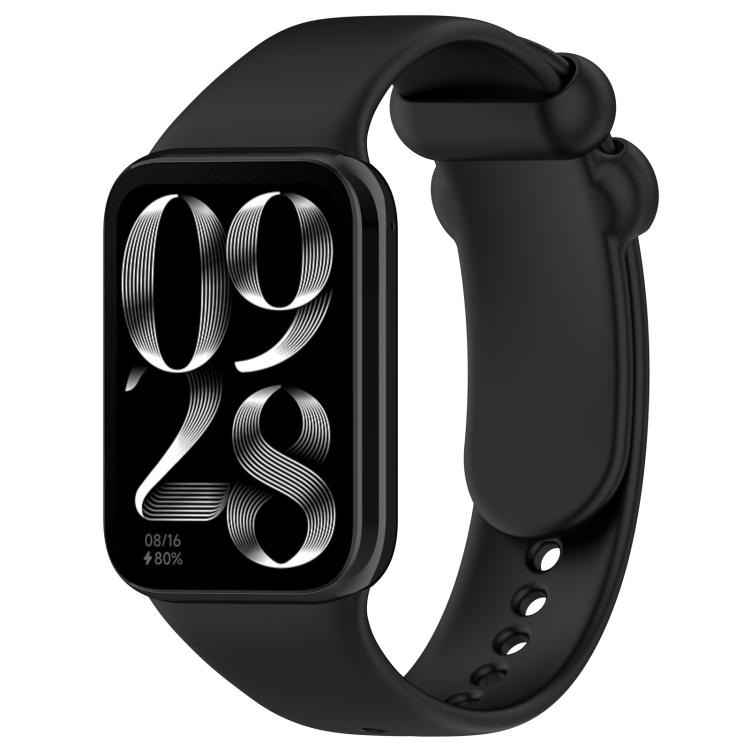 

For Xiaomi Band 9 Pro/8 Pro/Redmi Watch 5/4 xDfind Solid Color Black Buckle Silicone Watch Band(Black)