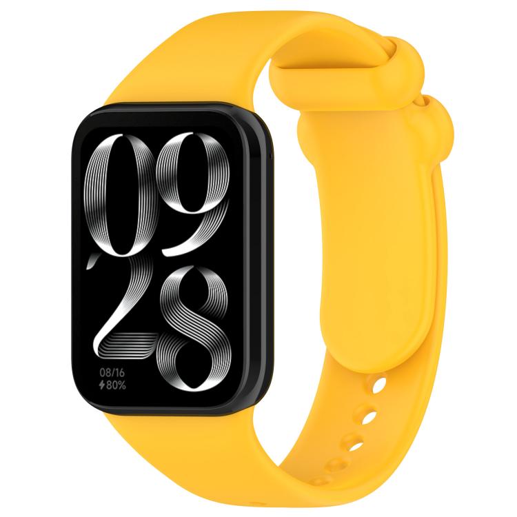 

For Xiaomi Band 9 Pro/8 Pro/Redmi Watch 5/4 xDfind Solid Color Black Buckle Silicone Watch Band(Yellow)