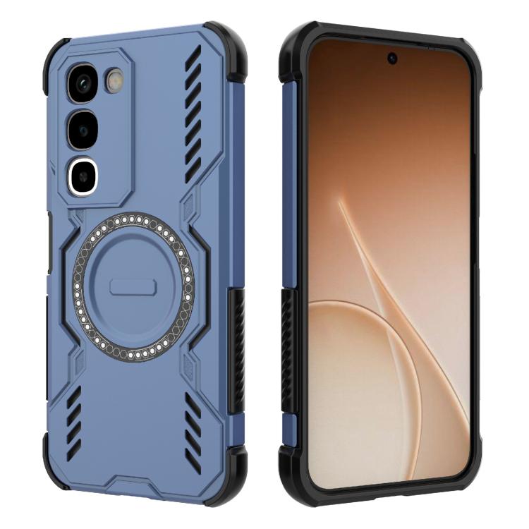 For Realme P4R 5G India Butterfly Armor MagSafe Magnetic Ring Shockproof Phone Case(Blue)