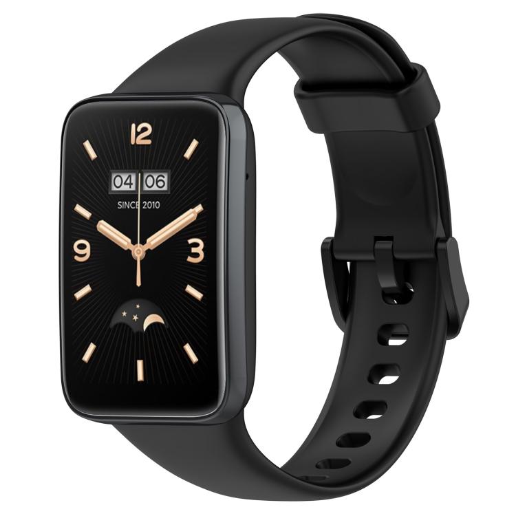 

For Xiaomi Mi Band 7 Pro xDfind Solid Color Silicone Watch Band(Black)