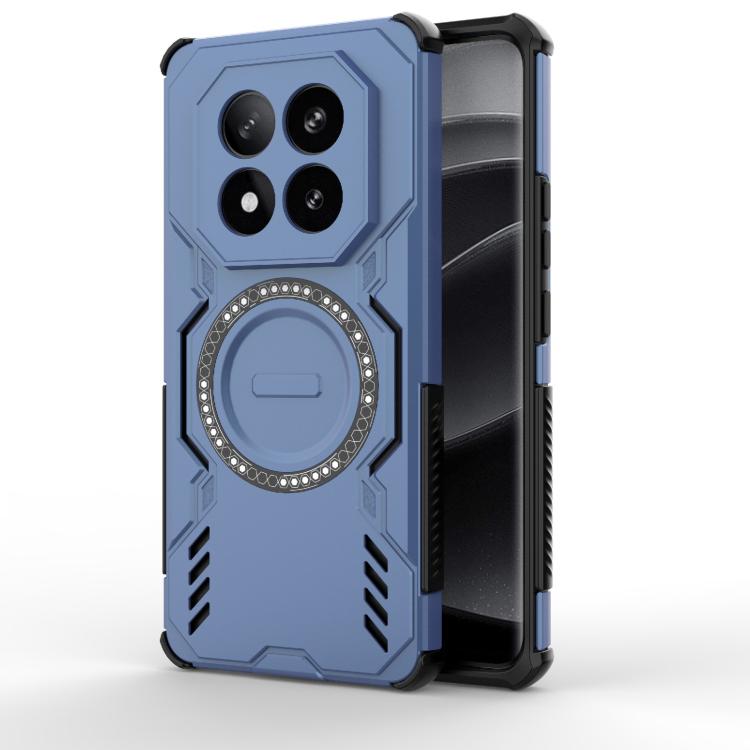 

For Redmi Note 14 Pro+ 5G Butterfly Armor MagSafe Magnetic Ring Shockproof Phone Case(Blue)