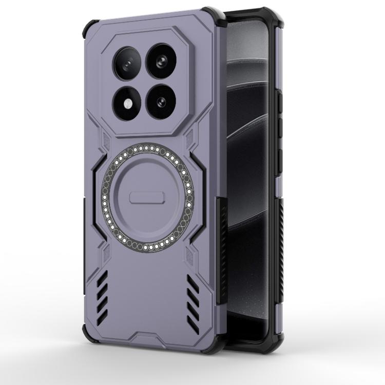 

For Redmi Note 14 Pro+ 5G Butterfly Armor MagSafe Magnetic Ring Shockproof Phone Case(Purple)