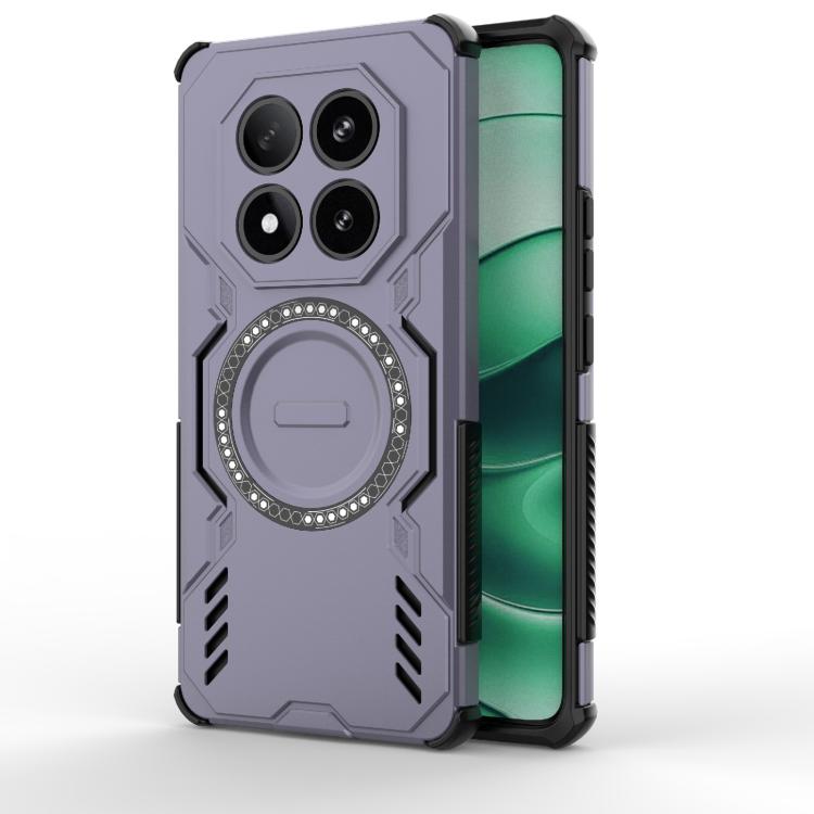 

For Redmi Note 14 Pro 5G Butterfly Armor MagSafe Magnetic Ring Shockproof Phone Case(Purple)