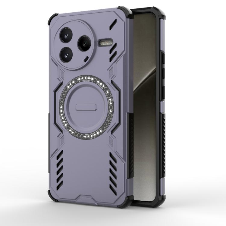 

For Redmi K80 5G Butterfly Armor MagSafe Magnetic Ring Shockproof Phone Case(Purple)
